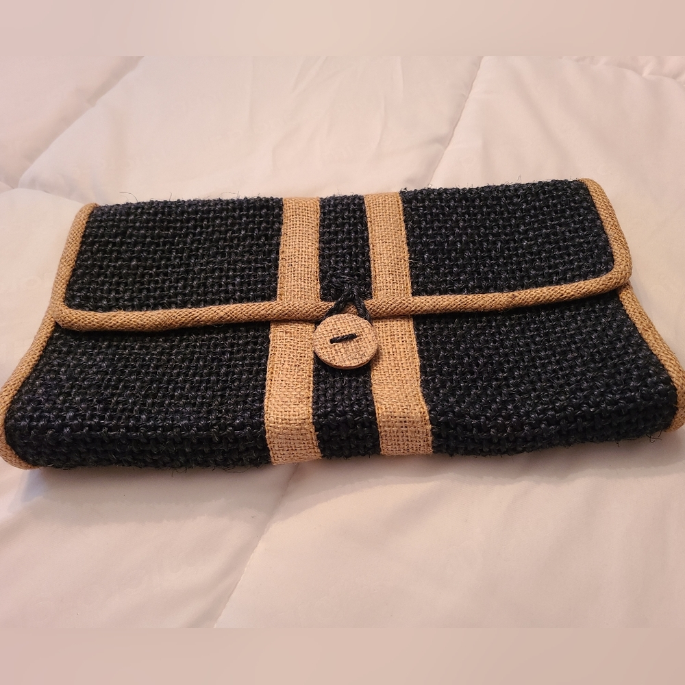 Woven clutch made in barbados